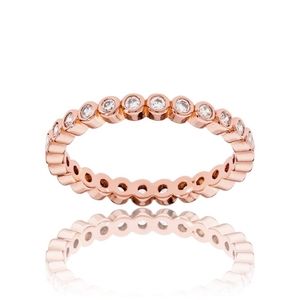 Gorjana Candice Shimmer Rose Gold Ring With Clear